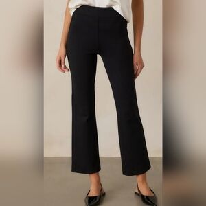Spanx SZ S Black Slimming Pull On Flare Crop Ponte Pants